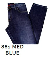 Dark denim pants, model 881 MED BLUE.