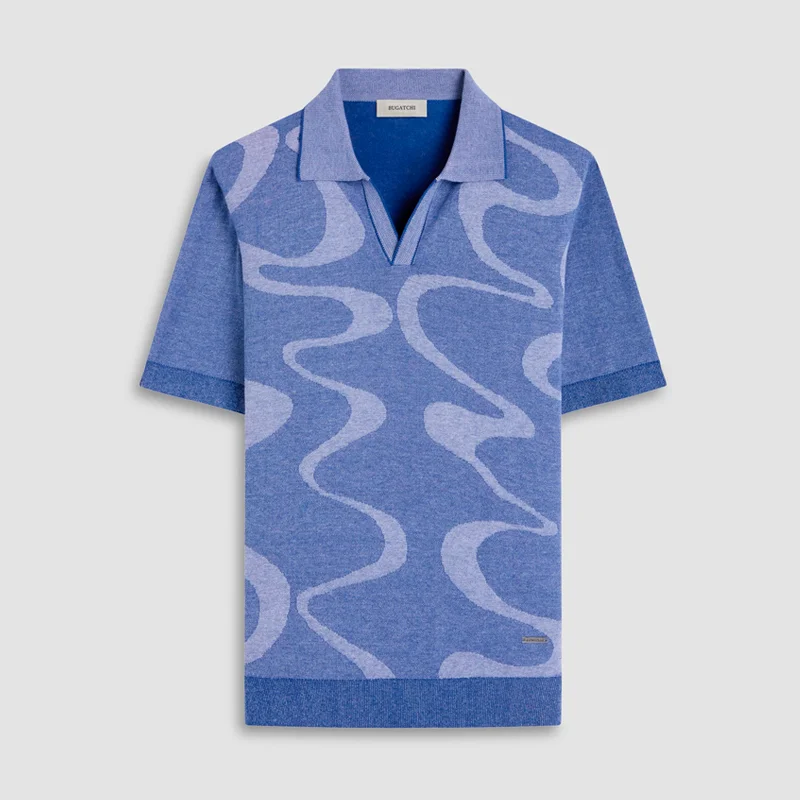 Abstract Knit Short Sleeve Johnny Sweater