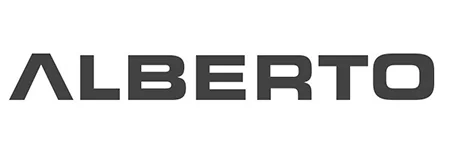 Black Alberto logo symbolizing timeless elegance and refined men's fashion.