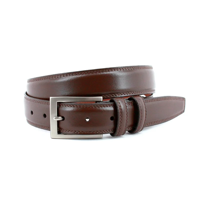 Big & Tall Italian Aniline Leather Belt - Brown