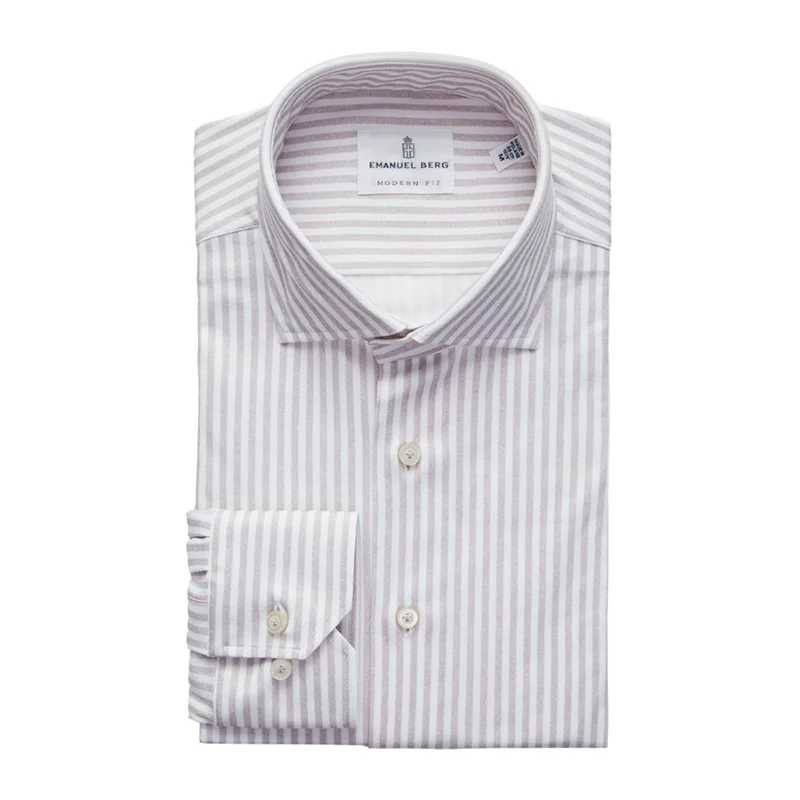 Byron, Grey Striped 4Flex Shirt