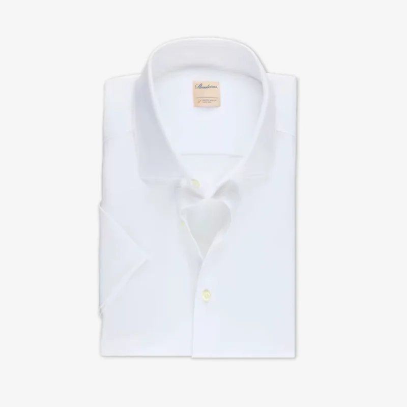 Casual White Jersey Shirt, Short Sleeve