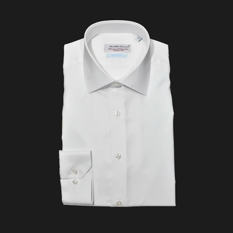 DS100W White Fine Piquet Dress Shirt