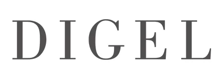 Black Digel logo representing stylish and modern men's fashion.