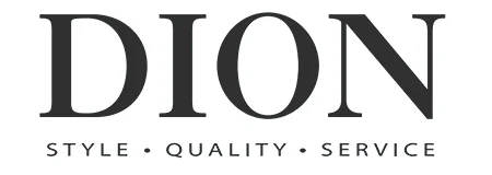 Black Dion logo symbolizing modern elegance and quality in men's fashion.
