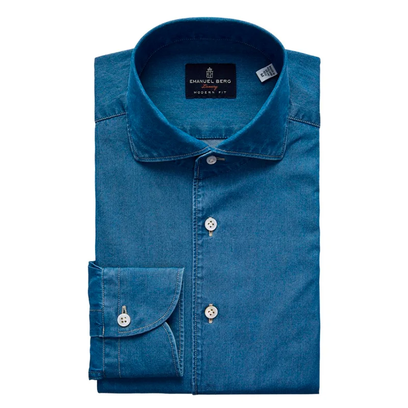 Fontelina, Blue Cotton Denim Shirt