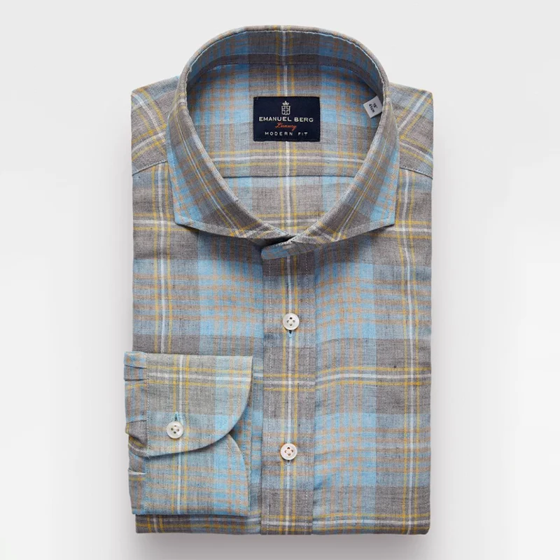 Harvard, Plaid Linen Shirt