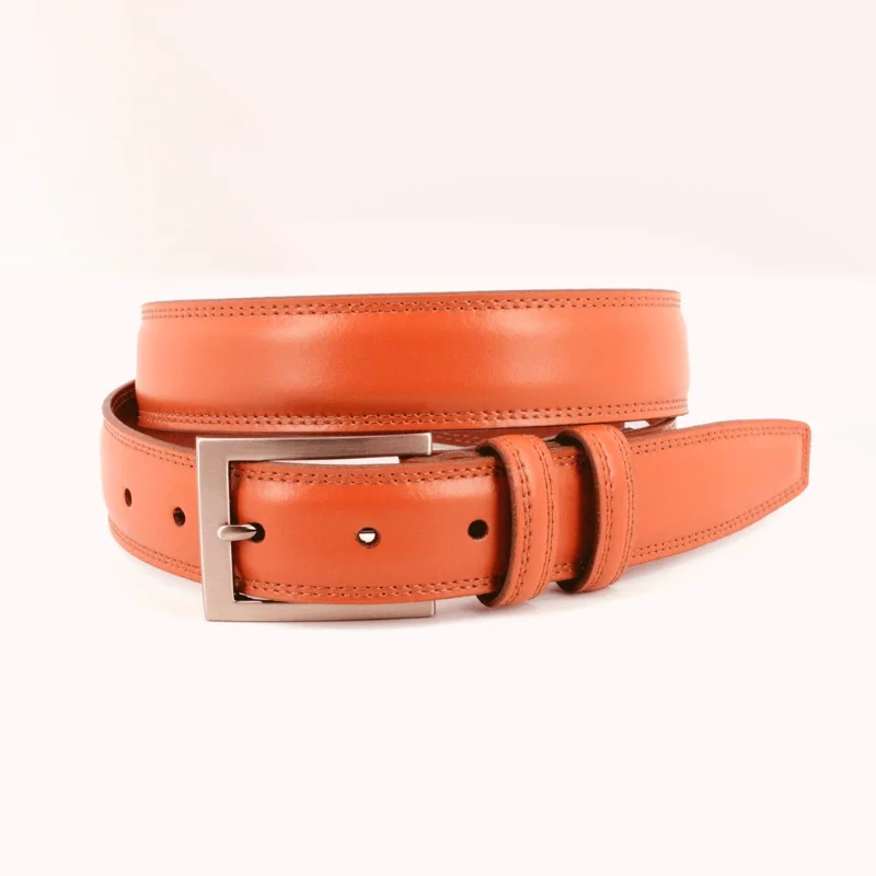 Big & Tall Italian Aniline Leather Belt - Tan