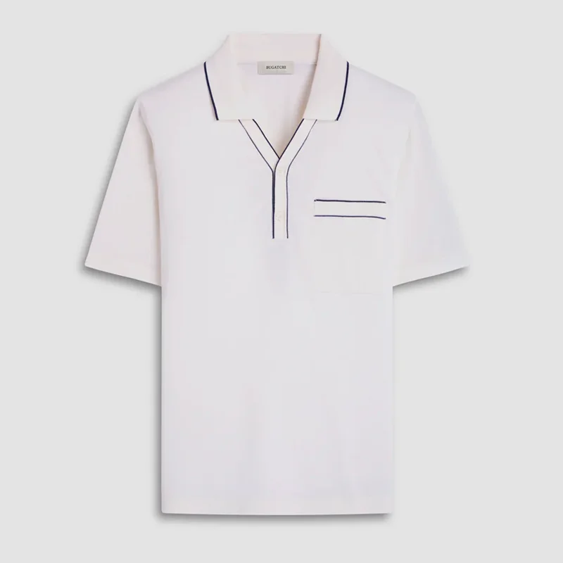 Jersey Knit Short Sleeve Johnny Sweater