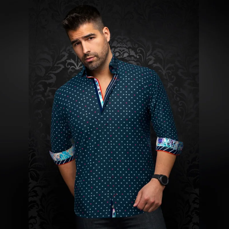 Knit long sleeve shirt | ROWAN Navy