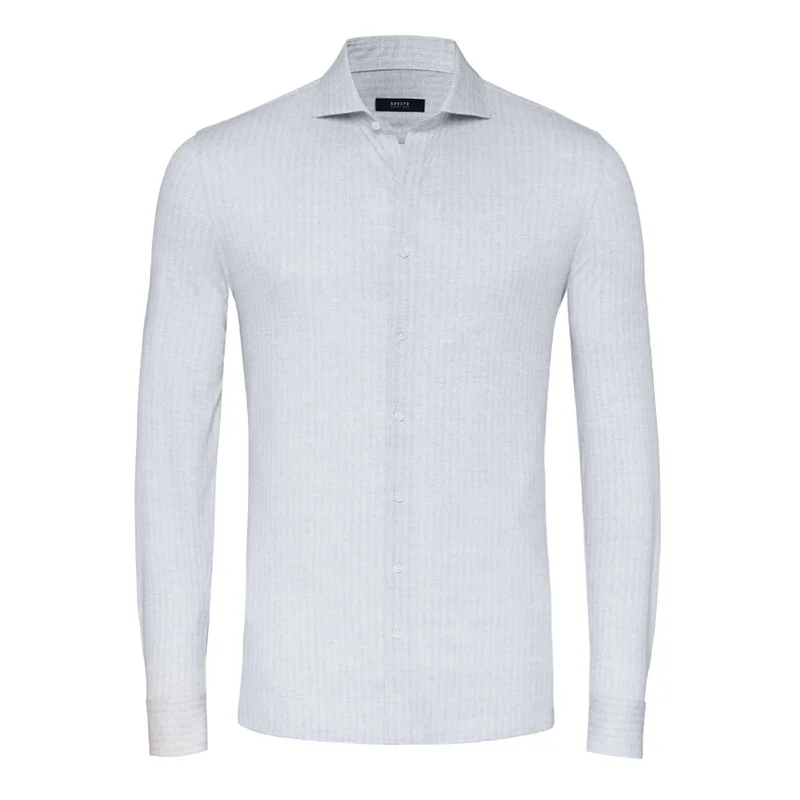 Light grey linen herringbone