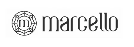 Black Marcello logo symbolizing refined men's fashion and craftsmanship.