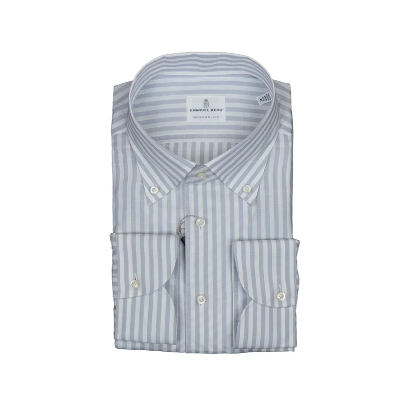 Stripe Cotton-Linen Luxury Sport Shirt
