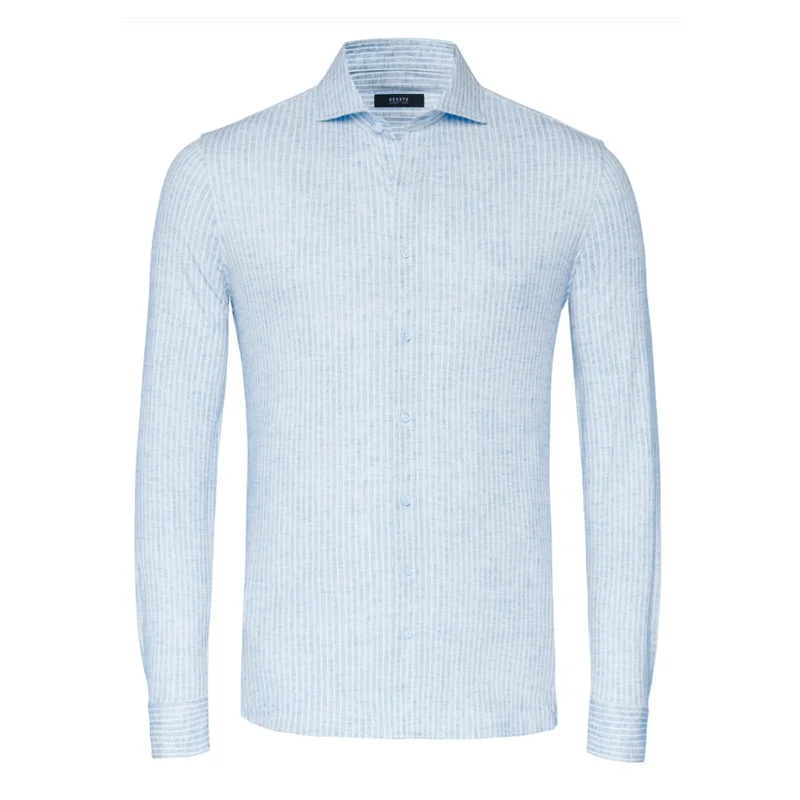 light blue linen stripes