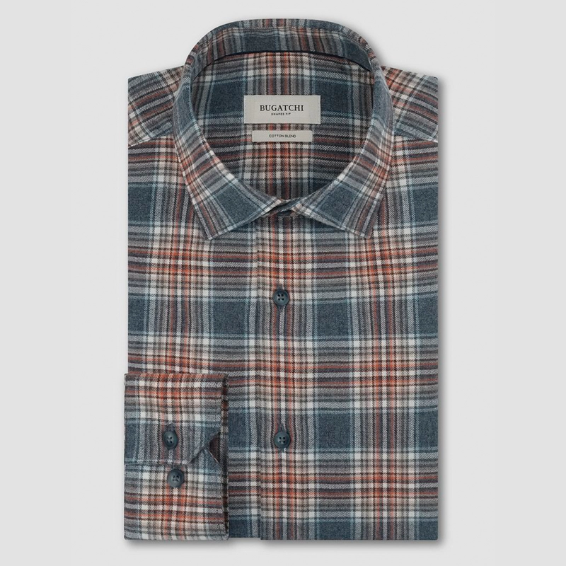  Blue & Red Plaid Cotton Shirt